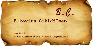 Bukovits Ciklámen névjegykártya