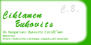 ciklamen bukovits business card